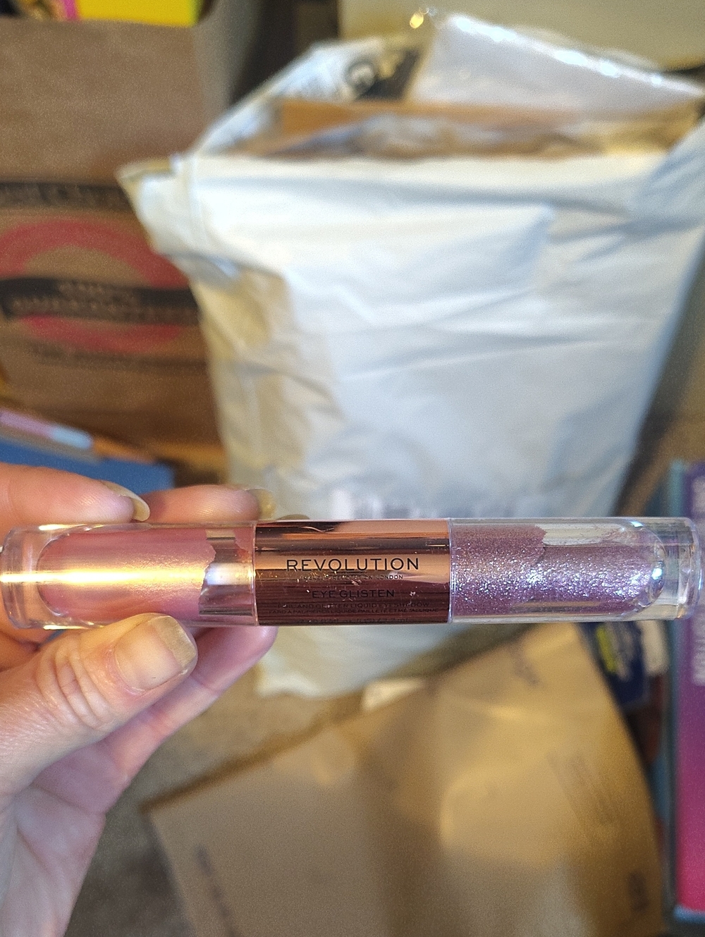 Revolution Dual-Ended Eyeshadow Tint in Rose Pink and Lilac Shimmer